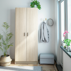 Vita 2 Door Kitchen Utility Room Cabinet - Oak Finish